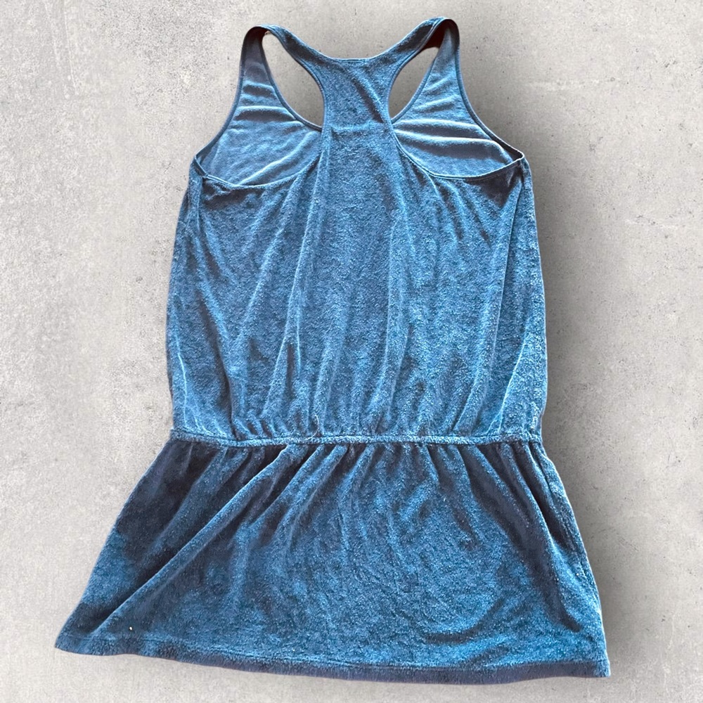 Splendid Blue Terry Cloth Racerback Cover Up Dress Size Large